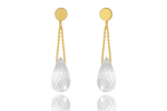 Kolczyki Kryształ Górski Krople 