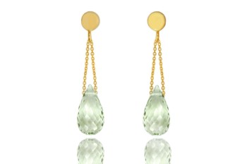 Kolczyki Prasiolit Krople