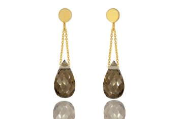 Kolczyki Kwarc Dymny Krople