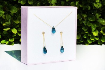 Komplet Topaz London Blue Krople