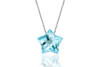 Naszyjnik Brazi Druse Jewelry, Topaz Sky Blue, gwiaździsty, błękitny.