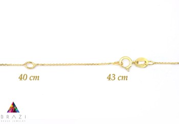 Zapięcie typu federing złotego naszyjnika z oznaczeniem próby 585 i regulacją długości, Brazi