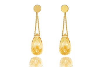 Kolczyki Cytryn Krople złoto 585