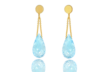 Kolczyki Topaz Sky Blue Krople złoto 585