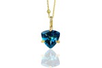 Naszyjnik Topaz London Blue 4 ct. Trylion złoto 585