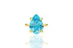 Pierścionek Topaz Sky Blue 6 ct. Kropla złoto 585