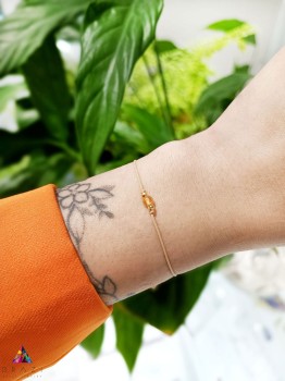 Delikatna bransoletka Brazi Druse Jewelry z cytrynem, złota oprawa.