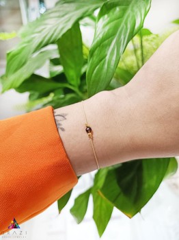 Bransoletka Szczęścia Brazi Druse Jewelry: delikatna bransoletka z dymnego kwarcu.