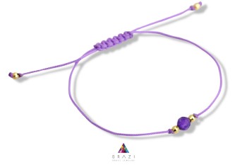Fioletowa bransoletka Szczęścia Brazi Druse Jewelry z ametystem.