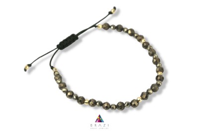 Bransoletka Szczęścia Brazi Druse Jewelry z pirotem, regulowana, z elementami złota.