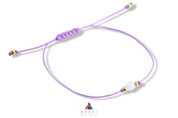 Fioletowa bransoletka Brazi Druse Jewelry z kamieniem księżycowym.