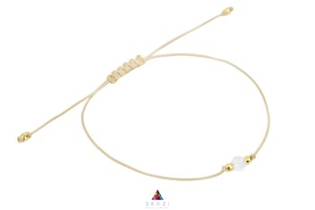 Bransoletka Szczęścia Brazi Druse Jewelry z kryształem górskim, delikatna, na sznurku.