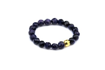 Pierścionek z fasetowanych kamieni Noc Kairu ze złotym detalem, biżuteria Brazi