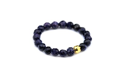 Pierścionek z fasetowanych kamieni Noc Kairu ze złotym detalem, biżuteria Brazi