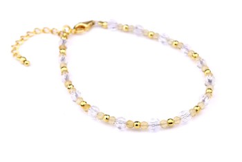 Bransoletka z naturalnego kryształu górskiego i cytrynu z pozłacanymi elementami, biżuteria marki Brazi