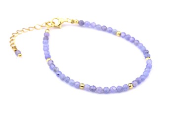 Bransoletka z fasetowanym tanzanitem i złotymi elementami, biżuteria Brazi