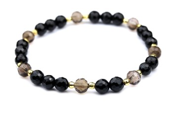 Bransoletka Damska Turmalin Kwarc Dymny