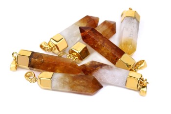 Naszyjnik Cytryn Obelisk złocony