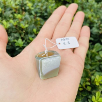 Pierścionek Agat Biało - Zielony rozmiar 8