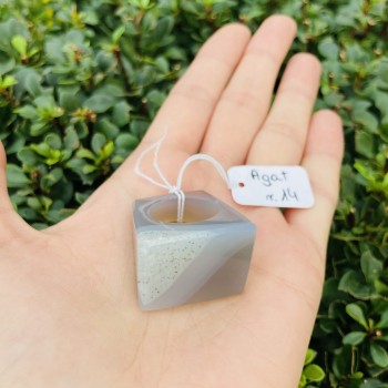 Pierścionek Agat Szary rozmiar 14