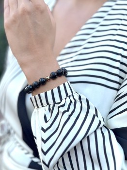 Bransoletka Turmalin Czarny i Hematyt