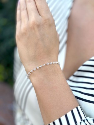 Delikatna bransoletka z Kryształu Górskiego, Brazi Druse Jewelry.