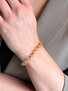 Bransoletka Cytryn Fasetowany, Brazi Druse Jewelry - delikatna, złota biżuteria.