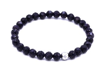 Bransoletka Noc Kairu i Hematyt: granatowa, fasetowana.