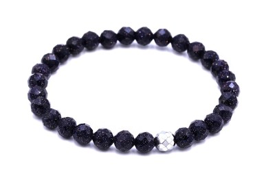 Bransoletka Noc Kairu i Hematyt: granatowa, fasetowana.