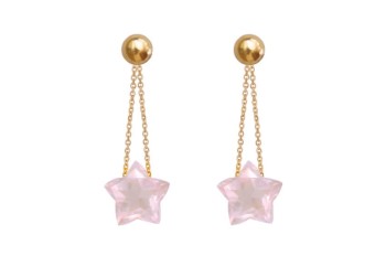 Kolczyki Kwarc Różowy Gwiazdki 