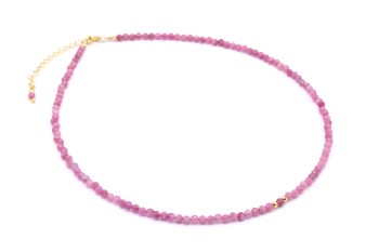 Delikatny różowy naszyjnik z turmalinu, Brazi Druse Jewelry.