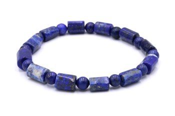 Męska bransoletka z naturalnego lapis lazuli w formie bryłek i kul, biżuteria Brazi