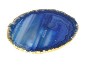 Podstawka z agatu niebieska złocona