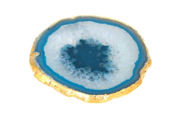 Podstawki agat morskie złocone