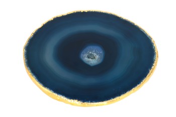 Podstawki agat morskie złocone