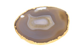 Podstawki agat czarne złocone