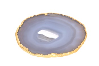 Podstawki agat czarne złocone