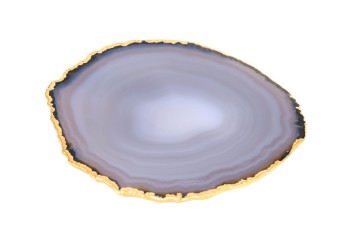 Podstawki agat czarne złocone