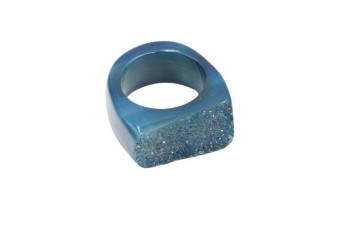 Pierścionek Agat Druza morski rozmiar 19