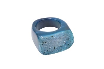 Pierścionek Agat Druza morski rozmiar 19