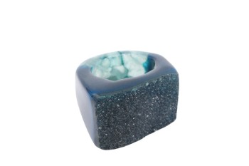 Pierścionek z naturalnego agatu morskiego o strukturze druzy, biżuteria marki Brazi