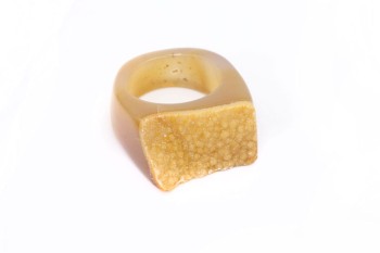 Pierścionek Agat Druza rudy rozmiar 21