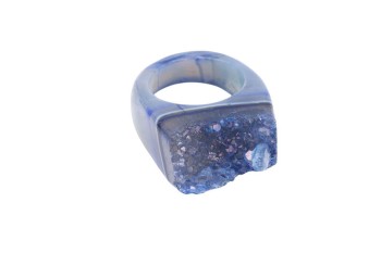 Pierścionek Agat Druza granat rozmiar 21