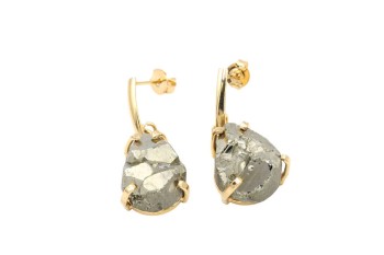 Kolczyki Piryt Surowy Wiszące