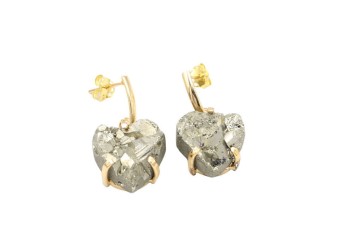 Kolczyki Piryt Surowy Wiszące