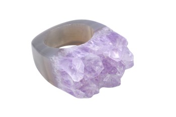Pierścionek Ametyst Druza rozmiar 18
