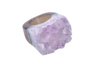 Pierścionek Ametyst Druza rozmiar 12