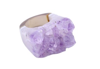 Pierścionek Ametyst Druza rozmiar 17