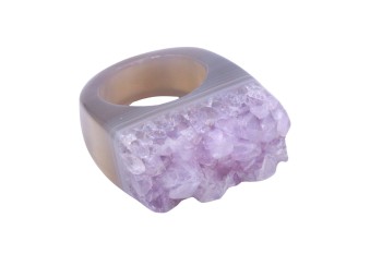Pierścionek Ametyst Druza rozmiar 12