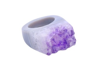 Pierścionek Ametyst Druza rozmiar 17